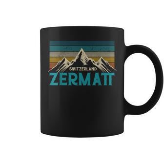 Zermatt Switzerland Swiss Vintage Mountains Souvenir Coffee Mug - Monsterry CA