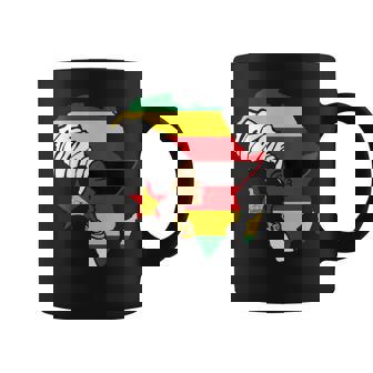 Zimbabwe Zimbabwean Flag Africa Map Ethnic Black Woman Coffee Mug - Thegiftio UK