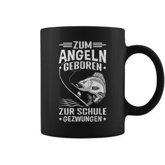 Zum Angeln Geboren Zur Schule Gezwungen Angler Angelfan Tassen - Seseable