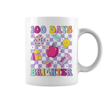 100 Days Brighter Retro Disco 100Th Day Of School Teacher Coffee Mug | Mazezy