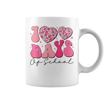 100 Days Of School Pink Disco Hearts 100Th Day Of School Coffee Mug - Seseable