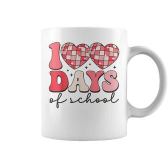 100 Days Of School Retro Disco Hearts 100Th Day Of School Coffee Mug | Mazezy