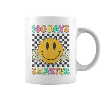 100 Days Smarter Cute Smile Face Hippie 100Th Day Of School Coffee Mug | Mazezy