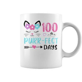 100 Purrfect Days Cute Cat Student School Coffee Mug | Crazezy UK