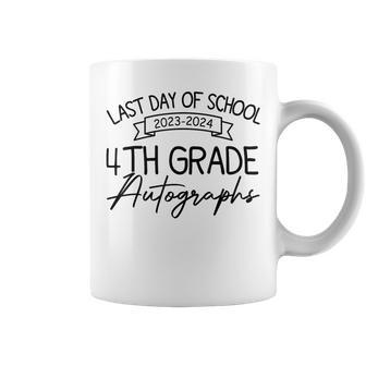 2024 Last Day Of School Autograph 4Th Grade Graduation Party Coffee Mug - Seseable