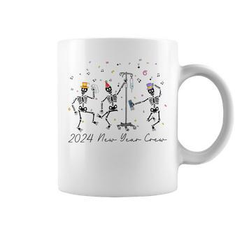 2024 New Year Crew Skeleton Dancing Nurse Icu Er Coffee Mug - Monsterry