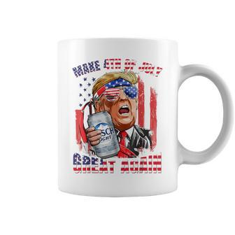 Make 4Th Of July Great Again Trump Drinking Beer Coffee Mug - Monsterry AU