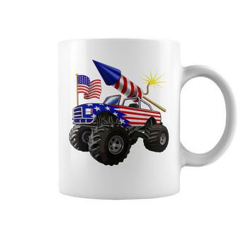 4Th Of July Monster Truck American Flag Coffee Mug - Monsterry UK