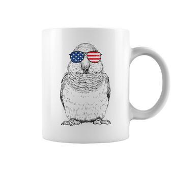 4Th Of July Quaker Parrot Bird Patriotic Usa Sunglasses Coffee Mug - Monsterry CA