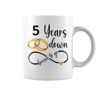 5 Years Down Forever To Go Couple 5Th Wedding Anniversary Coffee Mug - Thegiftio UK