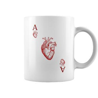 Ace Of Hearts Anatomy Playing Card Human Heart Costume Coffee Mug - Monsterry UK