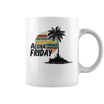 Aloha Friday Hawaiian Retro Sunset Summer Vintage Coffee Mug - Monsterry DE