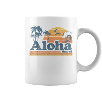 Aloha Hawaii Vintage Beach Summer Surfing 70S Retro Hawaiian Coffee Mug | Mazezy