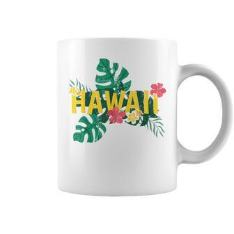 Aloha Hawaiian Sumer Vacation Tropical Flowers Hawaii Coffee Mug - Monsterry