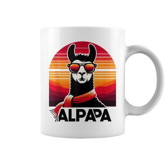 Alpapa Llama Retro With Sunglasses Dad Alpaca Father's Day Coffee Mug - Thegiftio UK