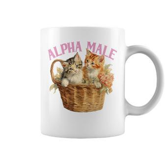 Alpha Cat Male Ironic Kitten Weird Y2k Humor Kittens Coffee Mug - Monsterry UK