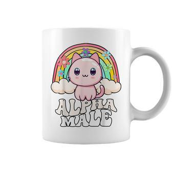 Alpha Male Cat Rainbow Coffee Mug - Seseable
