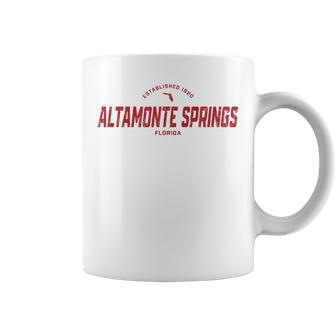 Altamonte Springs Florida Fl Vintage Athletic Red Sports Log Coffee Mug - Monsterry DE