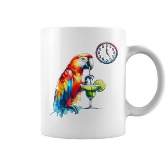 Always 5 O'clock Colorful Parrot Drinking Margarita Coffee Mug - Seseable
