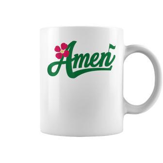 Amen Master Golf Tournament Golfing Girl Pink Flower Coffee Mug | Mazezy CA