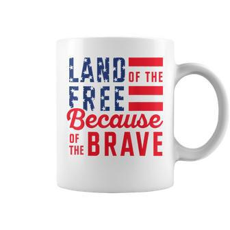 America Land Of The Free Because Of The Brave Retro Coffee Mug - Monsterry AU