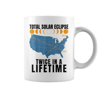 America Total Solar Eclipse April 8 2024 Usa Map Totality Coffee Mug - Seseable