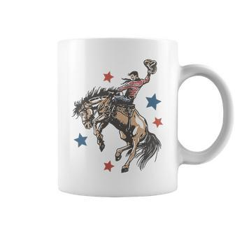 Make America Western Cowboy Again Retro 4Th Of July Usa Flag Coffee Mug - Monsterry CA