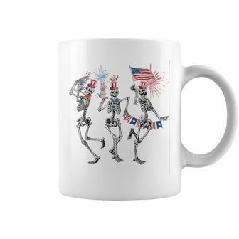 American Flag Dancing Skeleton 4Th Of July Skeleton Coffee Mug - Monsterry AU