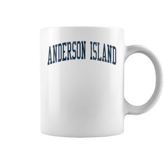 Anderson Island Wa Vintage Athletic Sports Jsn2 Navy Print Coffee Mug - Monsterry CA