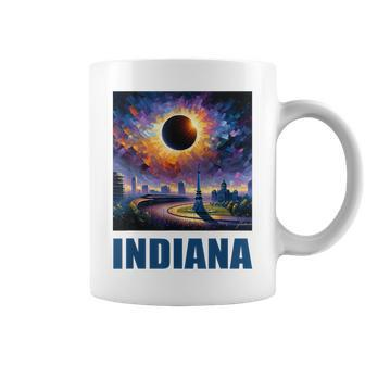 Artwork Inspired By Total Solar Eclipse 2024 Indiana Coffee Mug - Monsterry