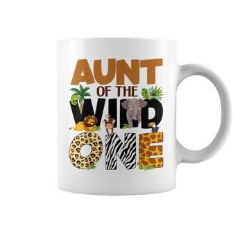 Aunt Of The Birthday Wild One Safari Boy Family Matching Coffee Mug - Monsterry AU