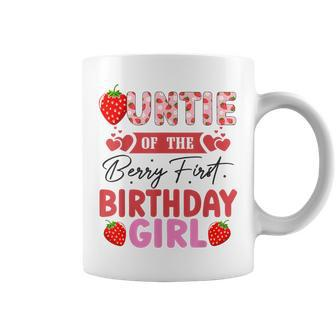 Auntie Of The Berry First Birthday Girl Sweet Strawberry Coffee Mug - Seseable