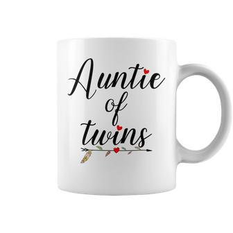 Auntie Of Twins Double Heart Pregnancy Announcement Coffee Mug - Monsterry UK