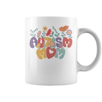 Autism Mom Retro Vintage Groovy Autism Awareness Women Coffee Mug - Monsterry UK