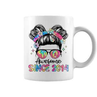 Awesome Since 2014 10 Year Old Tie Dye 10Th Birthday Girl Coffee Mug - Seseable