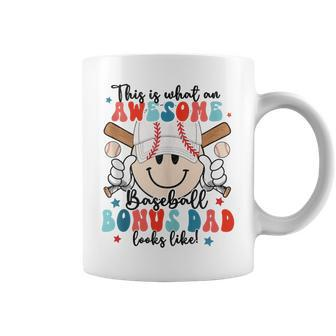 Awesome Baseball Bonus Dad Looks Like Smile Face Fathers Day Coffee Mug - Seseable