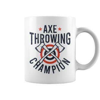 Axe Throwing Champion Hatchet Thrower Retro Vintage Target Coffee Mug - Monsterry