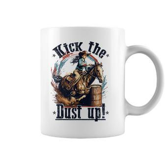 Barrel Racing Cowgirl Kick The Dust Up Rodeo Barrel Racer Coffee Mug - Monsterry CA