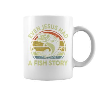 Bass Fishing Even Jesus Had Fish Story Christian Dad Coffee Mug | Mazezy