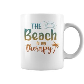 The Beach Is My Therapy Summer Beach Sunset Travel Vacation Coffee Mug - Monsterry UK