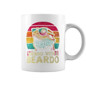 Bearded Dragon Weirdo With The Beardo Retro Sunset Coffee Mug - Monsterry DE