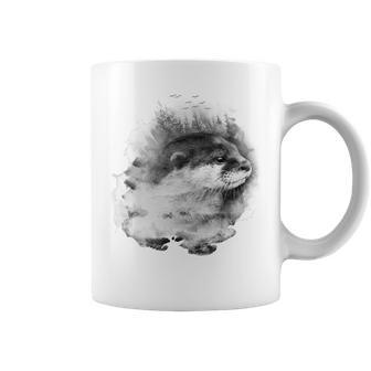 Beautiful Watercolor Otter Save The Natur Coffee Mug - Thegiftio UK