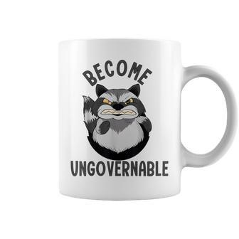 Become Ungovernable Raccoon Face Meme Opossum Lover Coffee Mug - Monsterry