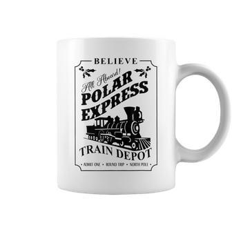 Believe All Abroad Polar Express Train Depot Christmas Coffee Mug - Monsterry AU