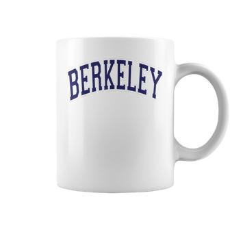 Berkeley California Ca Varsity Style Navy Blue Text Coffee Mug - Monsterry UK