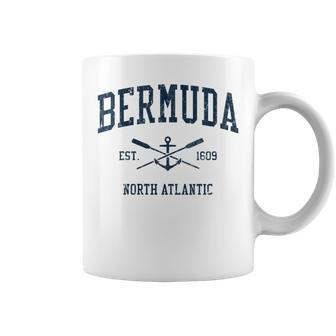 Bermuda Vintage Navy Crossed Oars & Boat Anchor Coffee Mug - Monsterry CA