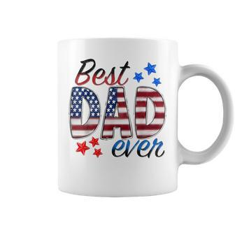 Best Dad Ever With Us American Flag Fathers Day Dad Lover Coffee Mug - Seseable