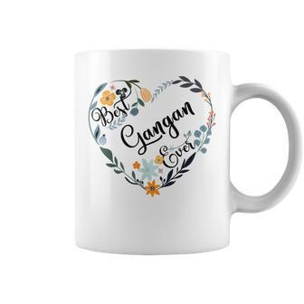 Best Gangan Ever Heart Flower Blessed Grandma Mother's Day Coffee Mug - Monsterry UK