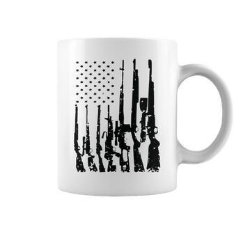 Big American Flag With Machine Guns Gun Flag Coffee Mug | Crazezy AU