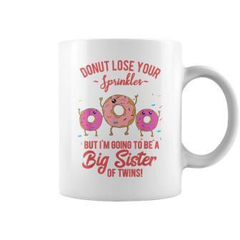 Big Sister Of Twins Baby Announcement Twin Girls Baby Reveal Coffee Mug - Monsterry UK